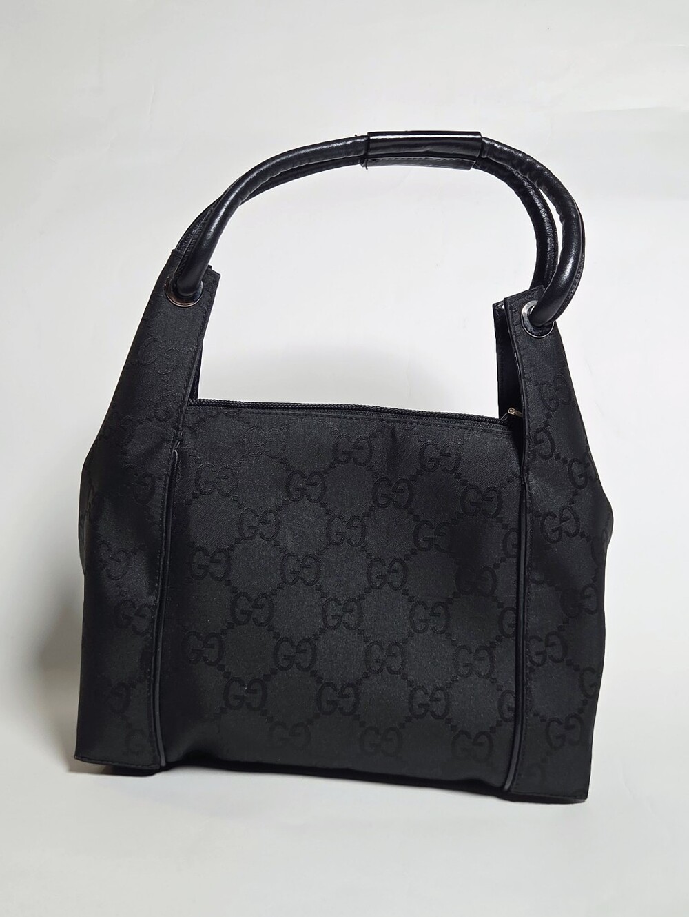 Gucci Black Leather Belt Bag Pouch with Logo Patch